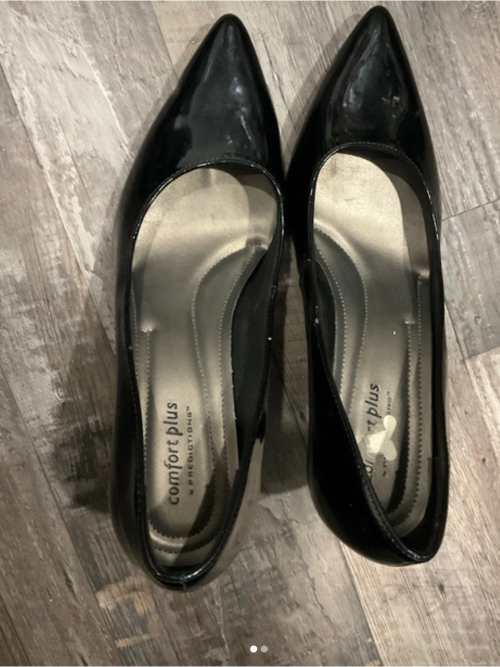 comfort plus by Predictions Black Patent Pointed-Toe Heels